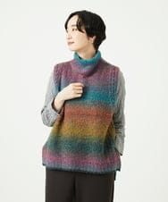 NGFAE13270 GIANNI LO GIUDICE(ジャンニ ロ ジュディチェ) カスリブークレニットベスト グリーン×ブルー系