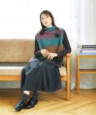 NGFAE13270 GIANNI LO GIUDICE(ジャンニ ロ ジュディチェ) カスリブークレニットベスト グリーン×ブルー系
