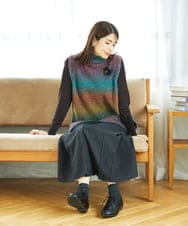 NGFAE13270 GIANNI LO GIUDICE(ジャンニ ロ ジュディチェ) カスリブークレニットベスト グリーン×ブルー系