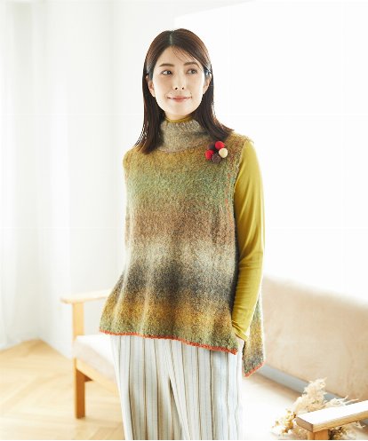 NGFAE13270 GIANNI LO GIUDICE カスリブークレニットベスト