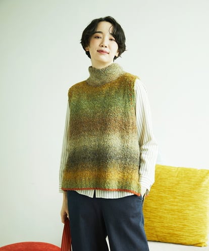 NGFAE13270 GIANNI LO GIUDICE カスリブークレニットベスト