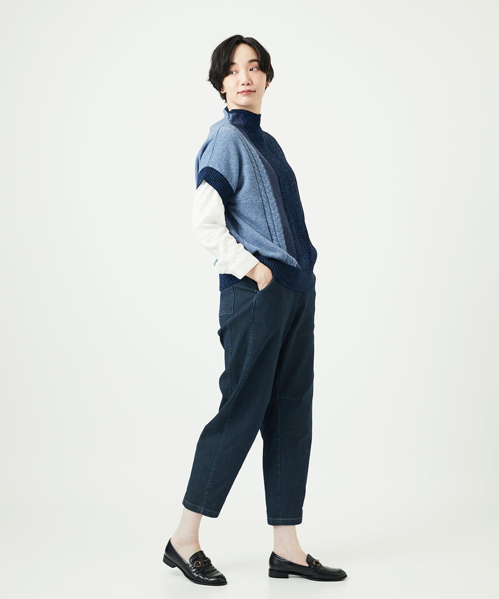 NGFAE20330 GIANNI LO GIUDICE(ジャンニ ロ ジュディチェ) [日本製]SILEインターシャニットベスト ネイビー