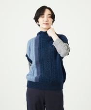 NGFAE20330 GIANNI LO GIUDICE(ジャンニ ロ ジュディチェ) [日本製]SILEインターシャニットベスト ネイビー