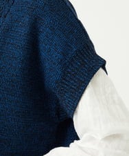 NGFAE20330 GIANNI LO GIUDICE(ジャンニ ロ ジュディチェ) [日本製]SILEインターシャニットベスト ネイビー