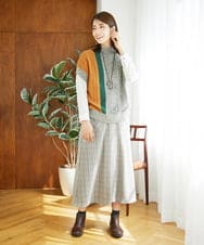 NGFAE20330 GIANNI LO GIUDICE(ジャンニ ロ ジュディチェ) [日本製]SILEインターシャニットベスト アイボリー