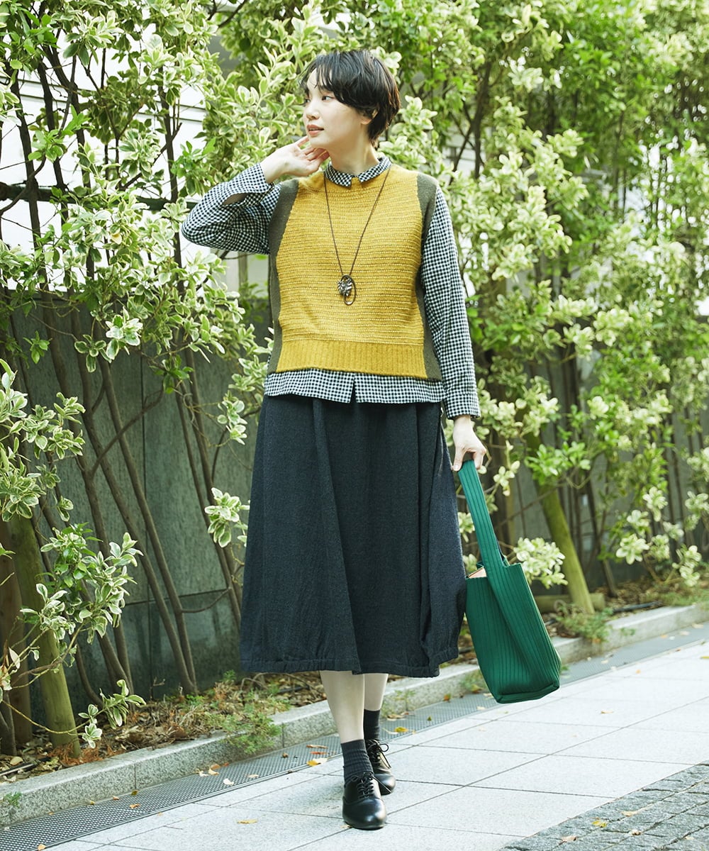 NGFAE35250 GIANNI LO GIUDICE(ジャンニ ロ ジュディチェ) [洗える]ＭＥＥＴニットベスト イエロー