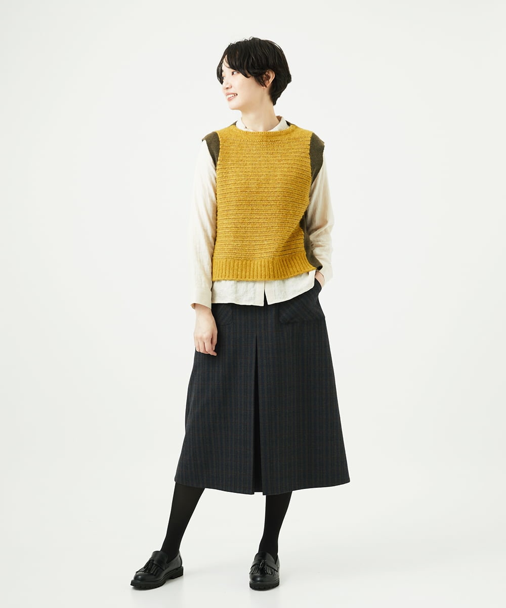 NGFAE35250 GIANNI LO GIUDICE(ジャンニ ロ ジュディチェ) [洗える]ＭＥＥＴニットベスト イエロー