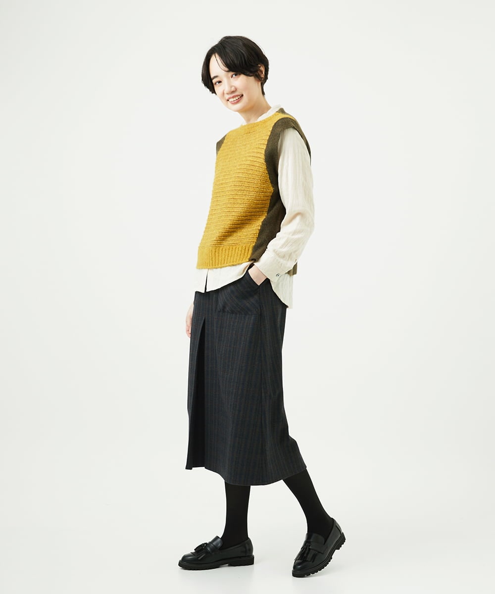 NGFAE35250 GIANNI LO GIUDICE(ジャンニ ロ ジュディチェ) [洗える]ＭＥＥＴニットベスト イエロー