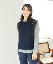NGFAE35250 GIANNI LO GIUDICE(ジャンニ ロ ジュディチェ) [洗える]ＭＥＥＴニットベスト ネイビー