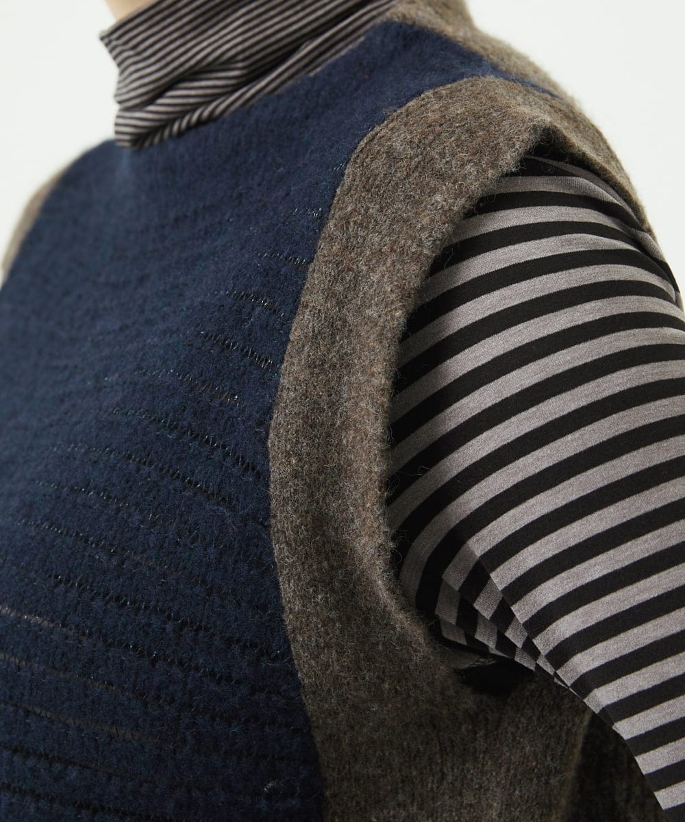 NGFAE35250 GIANNI LO GIUDICE(ジャンニ ロ ジュディチェ) [洗える]ＭＥＥＴニットベスト ネイビー