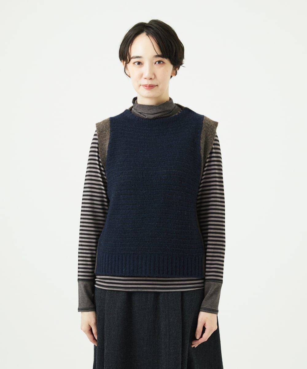 NGFAE35250 GIANNI LO GIUDICE(ジャンニ ロ ジュディチェ) [洗える]ＭＥＥＴニットベスト ネイビー