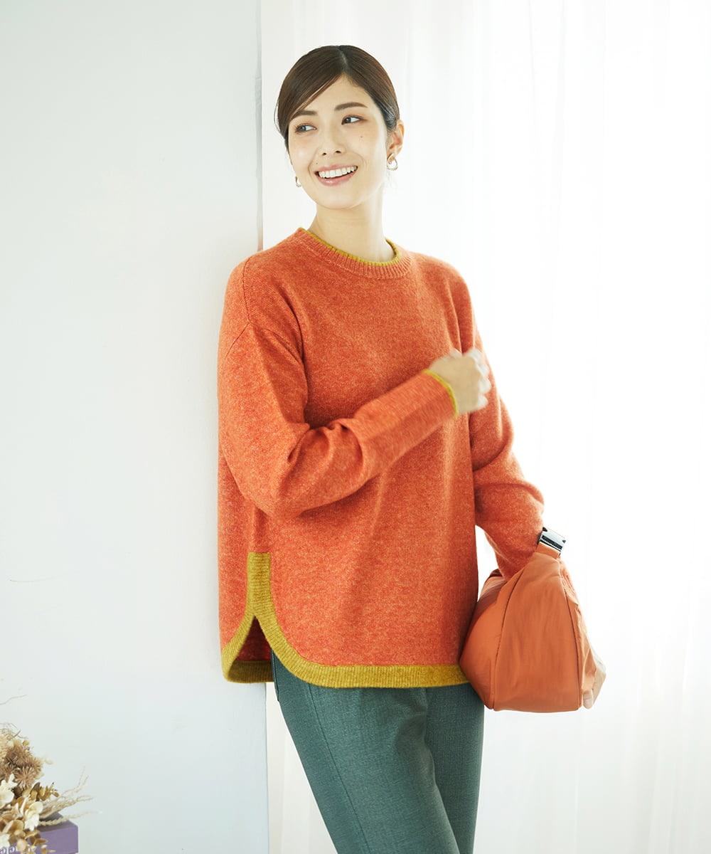 NGFAE36270 GIANNI LO GIUDICE(ジャンニ ロ ジュディチェ) [洗える]ＭＥＥＴニット オレンジ