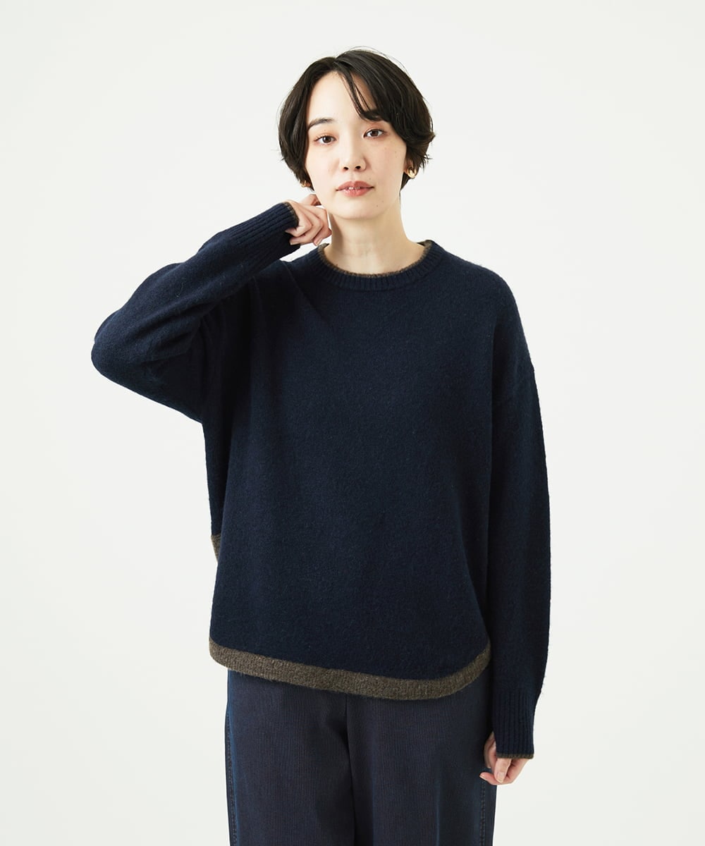 NGFAE36270 GIANNI LO GIUDICE(ジャンニ ロ ジュディチェ) [洗える]ＭＥＥＴニット ネイビー