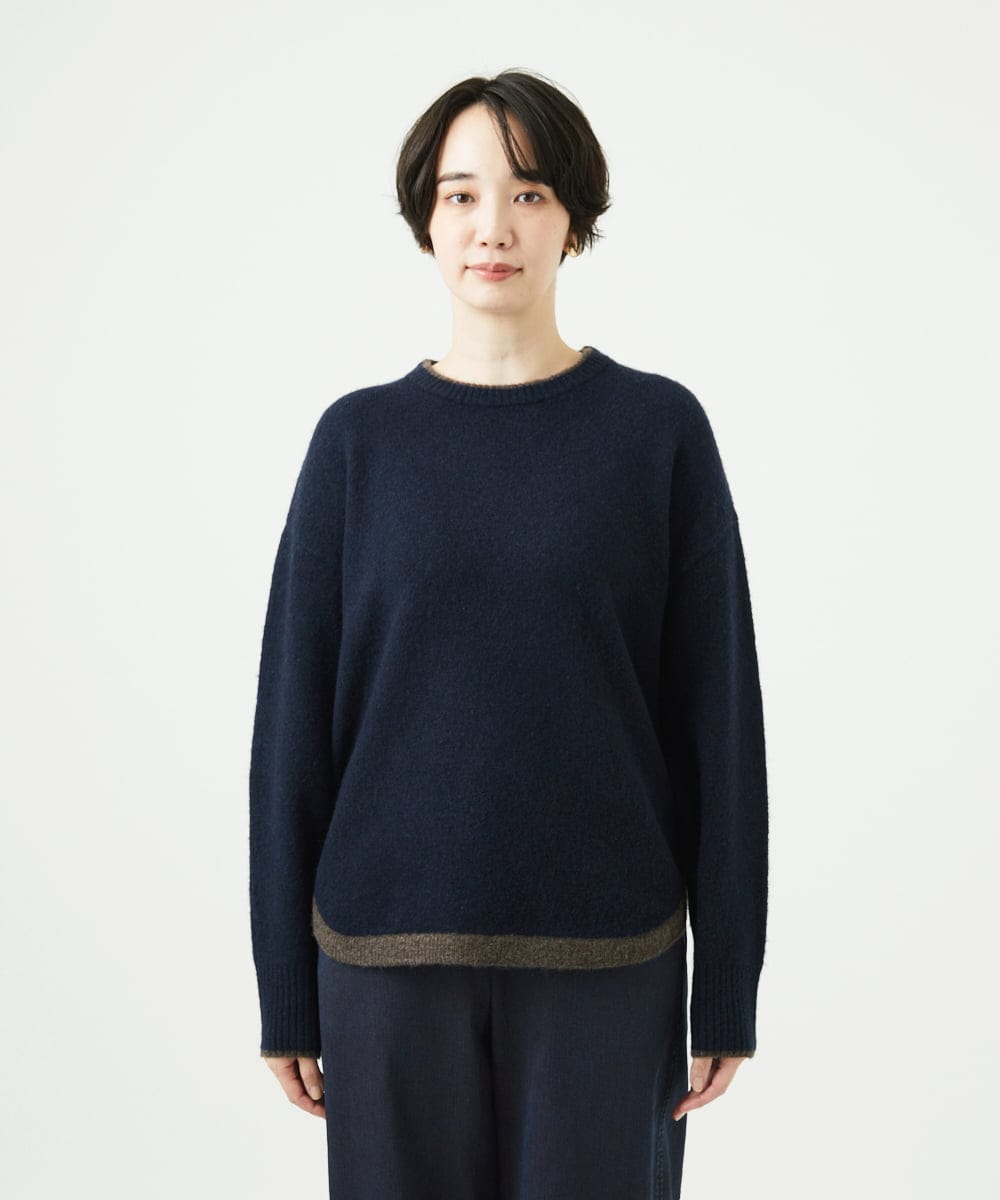 NGFAE36270 GIANNI LO GIUDICE(ジャンニ ロ ジュディチェ) [洗える]ＭＥＥＴニット ネイビー