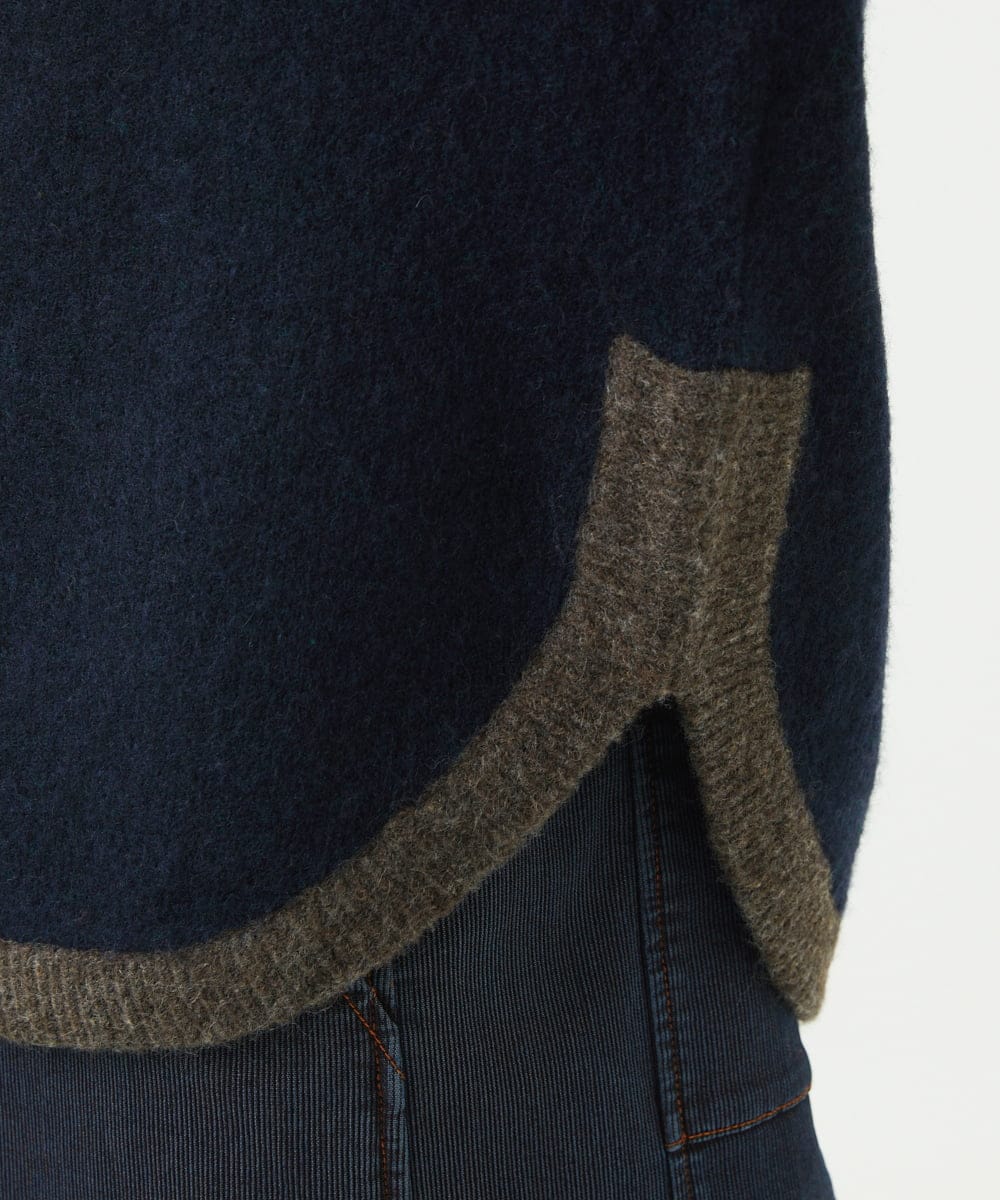 NGFAE36270 GIANNI LO GIUDICE(ジャンニ ロ ジュディチェ) [洗える]ＭＥＥＴニット ネイビー