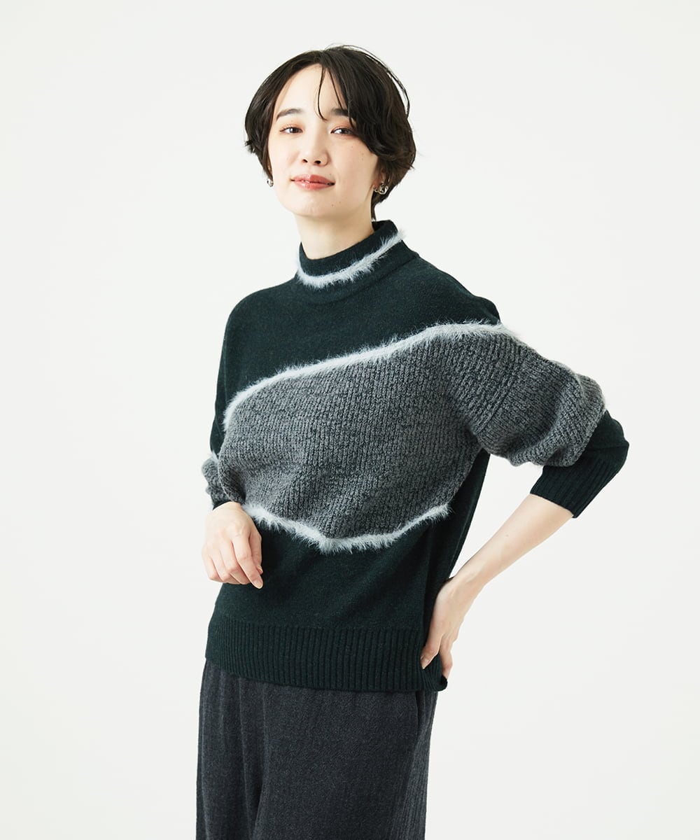 NGFAE40330 GIANNI LO GIUDICE(ジャンニ ロ ジュディチェ) エキストラファインメリノウールニット ダークグリーン