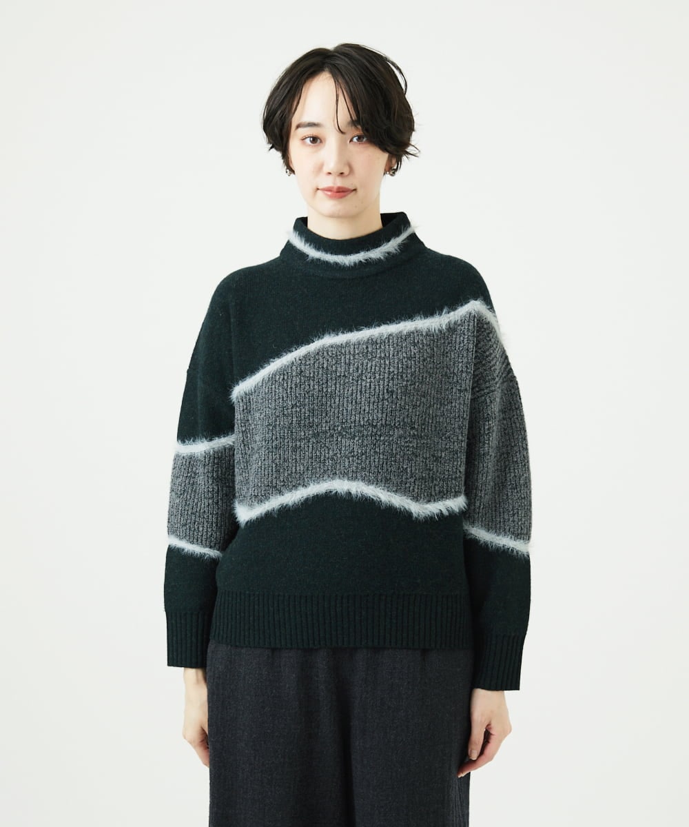 NGFAE40330 GIANNI LO GIUDICE(ジャンニ ロ ジュディチェ) エキストラファインメリノウールニット ダークグリーン