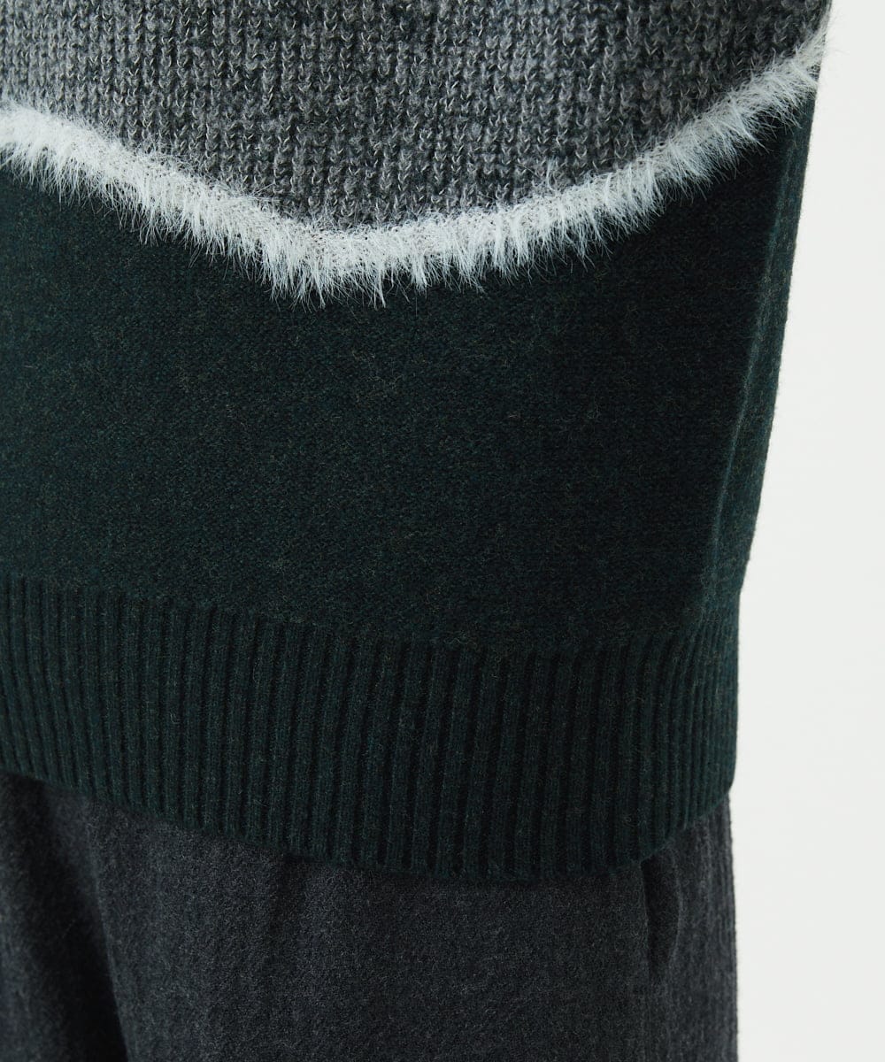 NGFAE40330 GIANNI LO GIUDICE(ジャンニ ロ ジュディチェ) エキストラファインメリノウールニット ダークグリーン