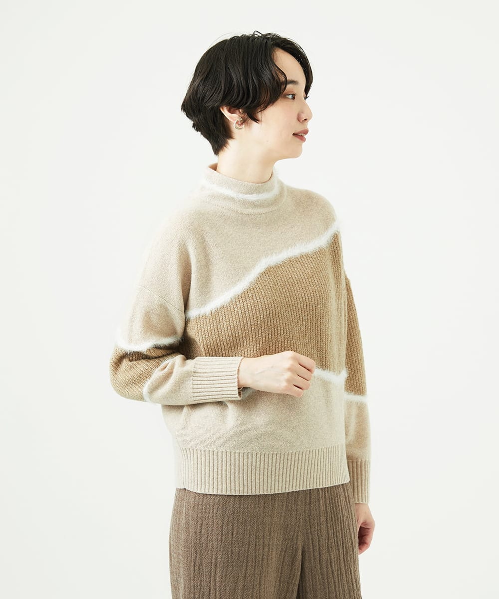 NGFAE40330 GIANNI LO GIUDICE(ジャンニ ロ ジュディチェ) エキストラファインメリノウールニット ベージュ