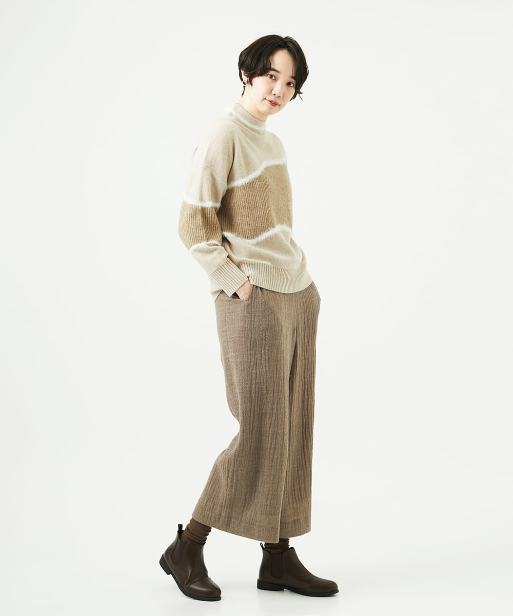 NGFAE40330 GIANNI LO GIUDICE(ジャンニ ロ ジュディチェ) エキストラファインメリノウールニット ベージュ