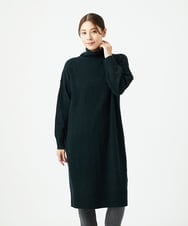 NGFAE41360 GIANNI LO GIUDICE(ジャンニ ロ ジュディチェ) エキストラファインメリノウールニットワンピース ダークグリーン