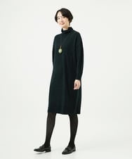 NGFAE41360 GIANNI LO GIUDICE(ジャンニ ロ ジュディチェ) エキストラファインメリノウールニットワンピース ダークグリーン