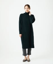 NGFAE41360 GIANNI LO GIUDICE(ジャンニ ロ ジュディチェ) エキストラファインメリノウールニットワンピース ダークグリーン