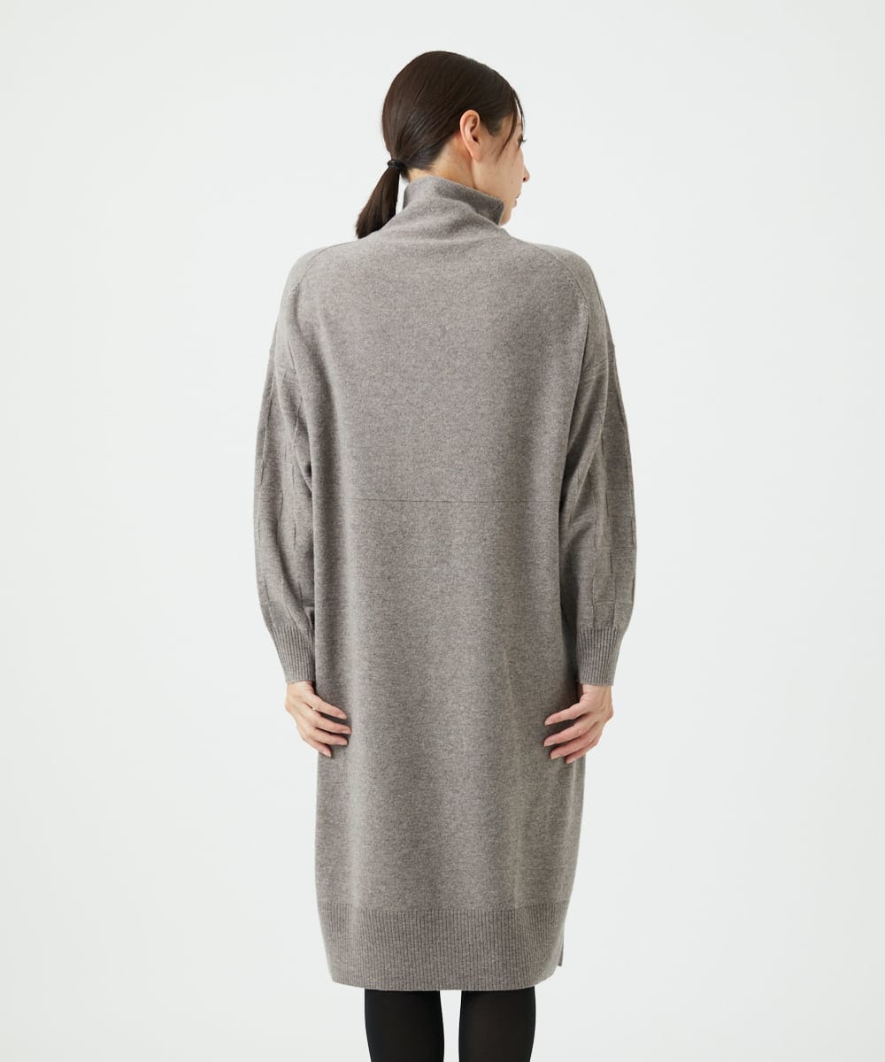 NGFAE41360 GIANNI LO GIUDICE(ジャンニ ロ ジュディチェ) エキストラファインメリノウールニットワンピース ベージュ