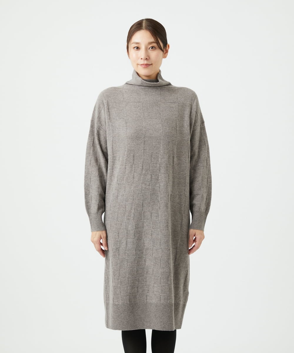 NGFAE41360 GIANNI LO GIUDICE(ジャンニ ロ ジュディチェ) エキストラファインメリノウールニットワンピース ベージュ