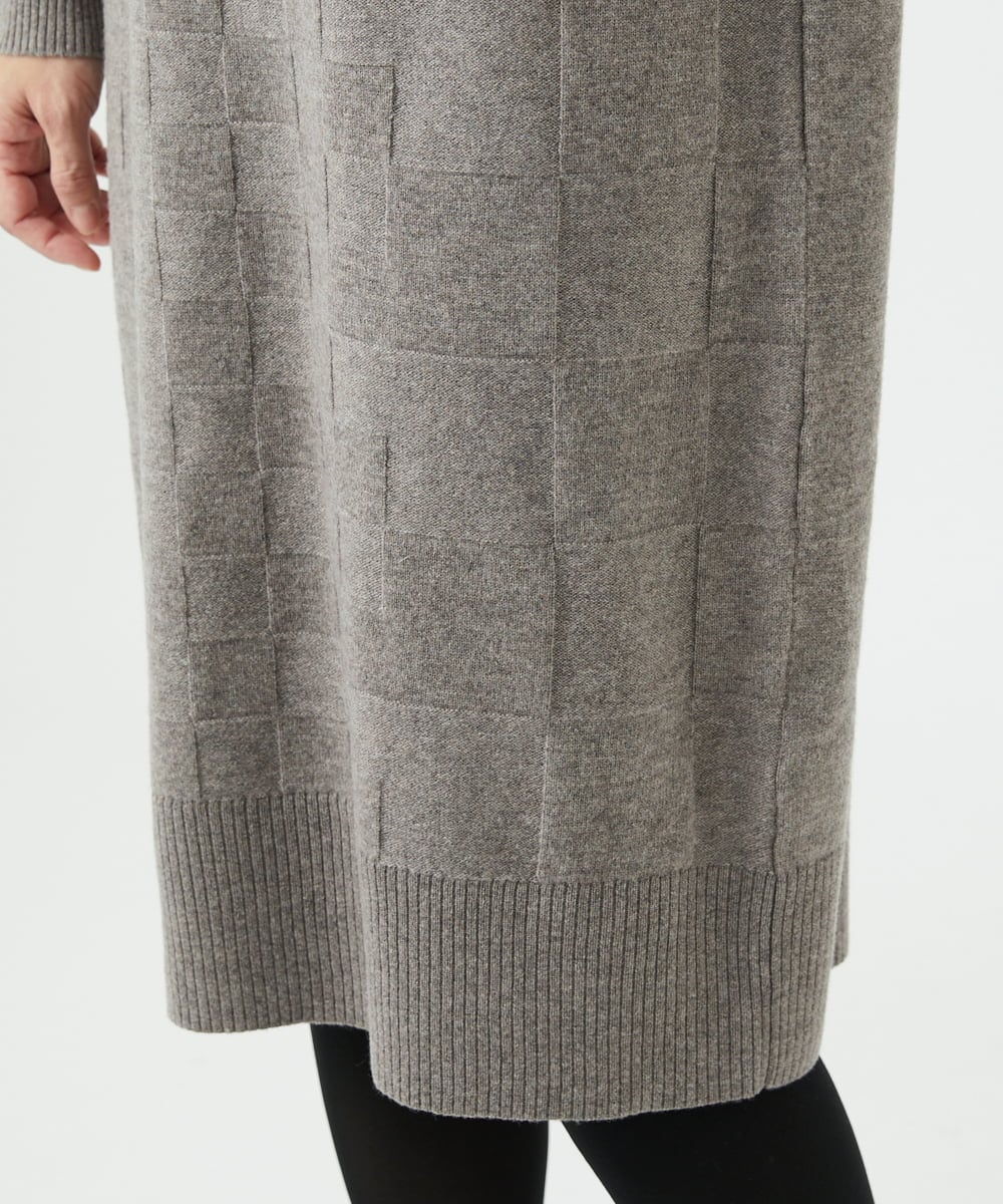 NGFAE41360 GIANNI LO GIUDICE(ジャンニ ロ ジュディチェ) エキストラファインメリノウールニットワンピース ベージュ