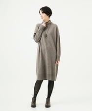 NGFAE41360 GIANNI LO GIUDICE(ジャンニ ロ ジュディチェ) エキストラファインメリノウールニットワンピース ベージュ