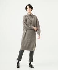 NGFAE41360 GIANNI LO GIUDICE(ジャンニ ロ ジュディチェ) エキストラファインメリノウールニットワンピース ベージュ