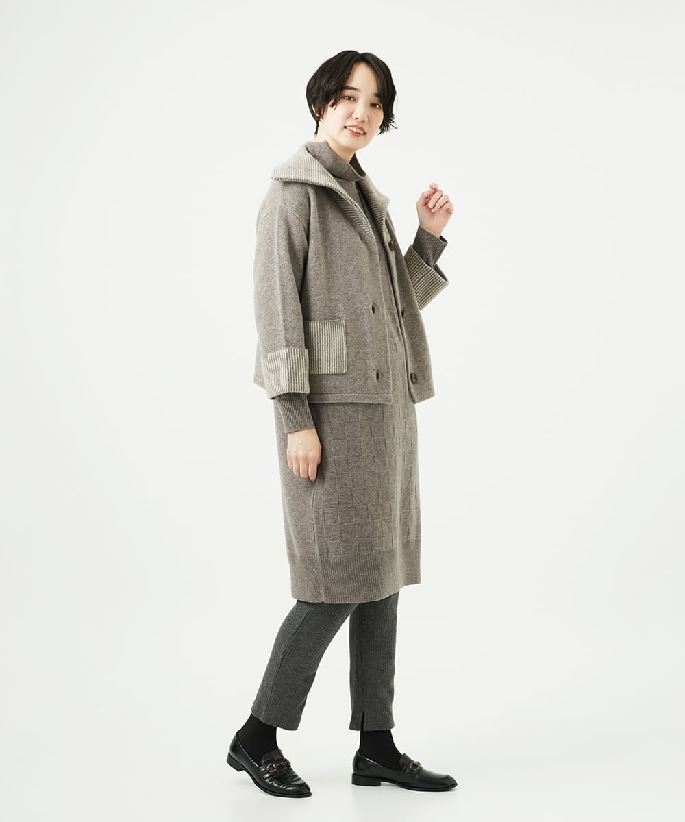 NGFAE41360 GIANNI LO GIUDICE(ジャンニ ロ ジュディチェ) エキストラファインメリノウールニットワンピース ベージュ