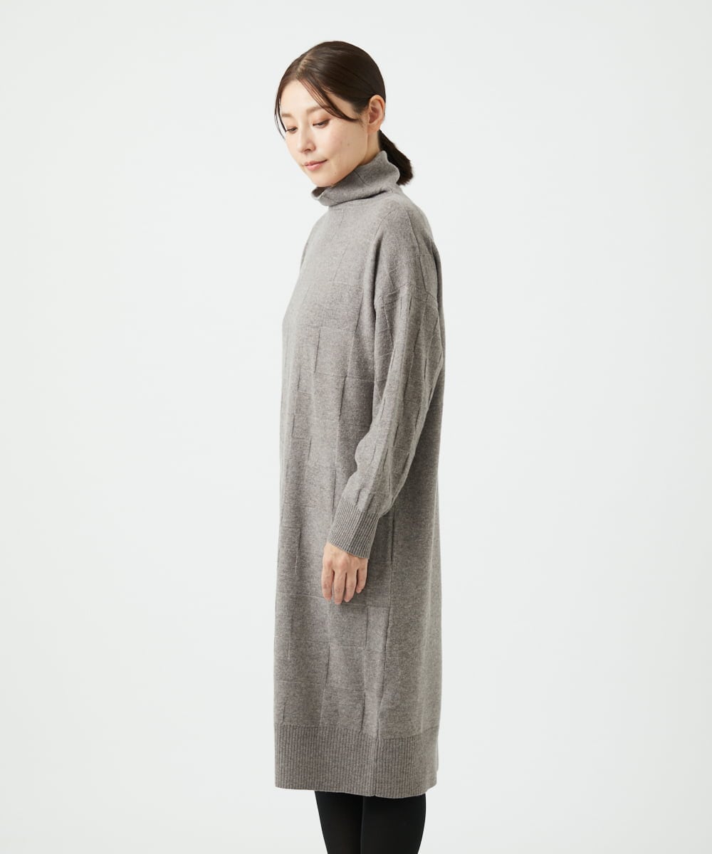 NGFAE41360 GIANNI LO GIUDICE(ジャンニ ロ ジュディチェ) エキストラファインメリノウールニットワンピース ベージュ