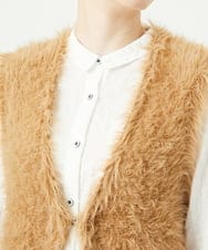 NGFAF10180 GIANNI LO GIUDICE(ジャンニ ロ ジュディチェ) フェザーヤーンニットベスト ベージュ