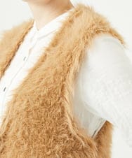 NGFAF10180 GIANNI LO GIUDICE(ジャンニ ロ ジュディチェ) フェザーヤーンニットベスト ベージュ