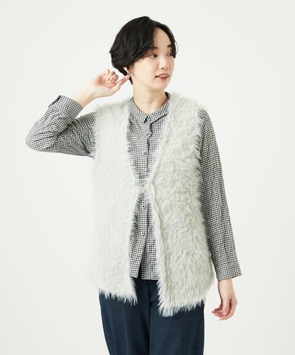 NGFAF10180 GIANNI LO GIUDICE フェザーヤーンニットベスト