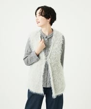 NGFAF10180 GIANNI LO GIUDICE(ジャンニ ロ ジュディチェ) フェザーヤーンニットベスト ライトグレー