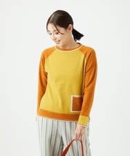 NGFAF13210 GIANNI LO GIUDICE(ジャンニ ロ ジュディチェ) バイカラーポケットニット マスタード