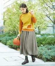 NGFAF13210 GIANNI LO GIUDICE(ジャンニ ロ ジュディチェ) バイカラーポケットニット マスタード