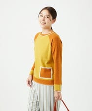 NGFAF13210 GIANNI LO GIUDICE(ジャンニ ロ ジュディチェ) バイカラーポケットニット マスタード