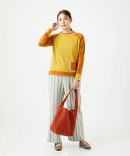 NGFAF13210 GIANNI LO GIUDICE(ジャンニ ロ ジュディチェ) バイカラーポケットニット マスタード