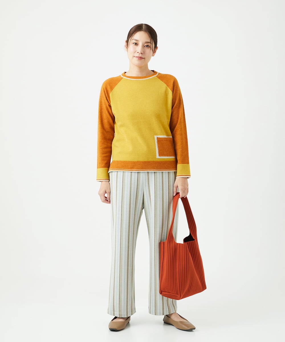 NGFAF13210 GIANNI LO GIUDICE(ジャンニ ロ ジュディチェ) バイカラーポケットニット マスタード