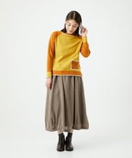 NGFAF13210 GIANNI LO GIUDICE(ジャンニ ロ ジュディチェ) バイカラーポケットニット マスタード