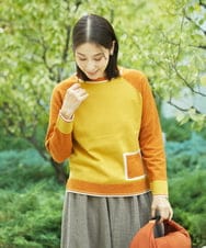 NGFAF13210 GIANNI LO GIUDICE(ジャンニ ロ ジュディチェ) バイカラーポケットニット マスタード