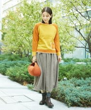 NGFAF13210 GIANNI LO GIUDICE(ジャンニ ロ ジュディチェ) バイカラーポケットニット マスタード