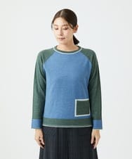 NGFAF13210 GIANNI LO GIUDICE(ジャンニ ロ ジュディチェ) バイカラーポケットニット ブルー