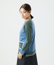 NGFAF13210 GIANNI LO GIUDICE(ジャンニ ロ ジュディチェ) バイカラーポケットニット ブルー