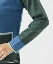 NGFAF13210 GIANNI LO GIUDICE(ジャンニ ロ ジュディチェ) バイカラーポケットニット ブルー