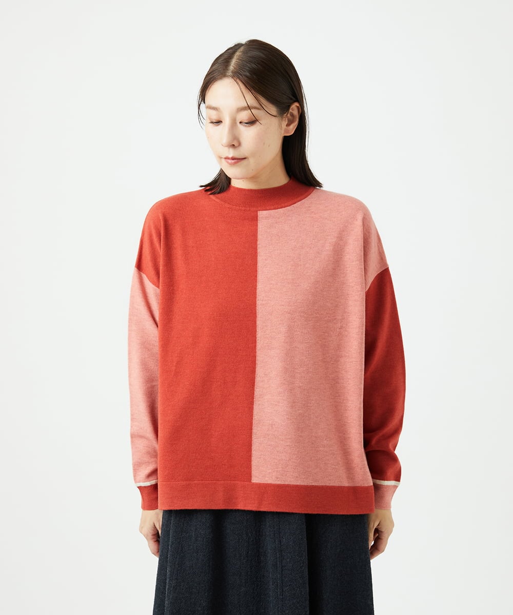 NGFAF14220 GIANNI LO GIUDICE(ジャンニ ロ ジュディチェ) バイカラーニット ピンク